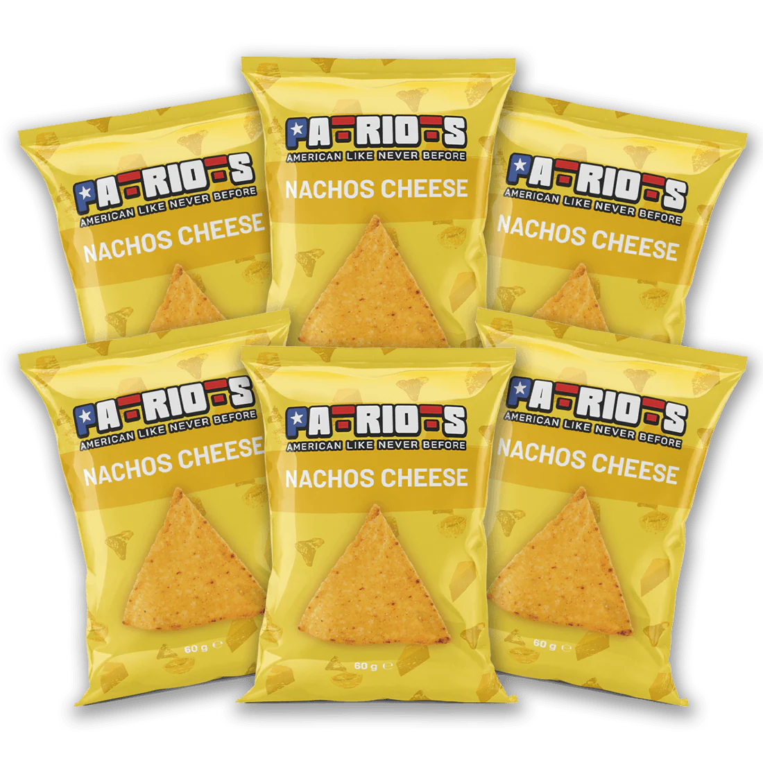 6x Patriots Nachos Cheese, nachos al formaggio da 60g