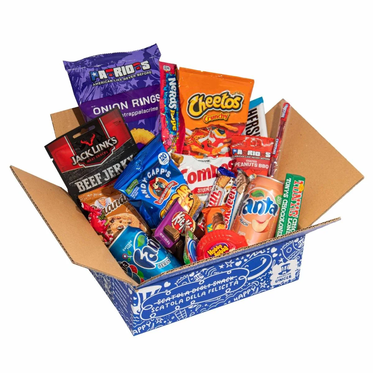 Americanbox da almeno 20 prodotti: dolce, salato e bevande
