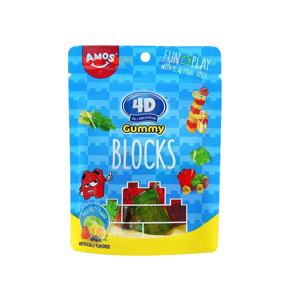 Amos 4D Gummy Blocks, caramelle gommose alla frutta da 198g