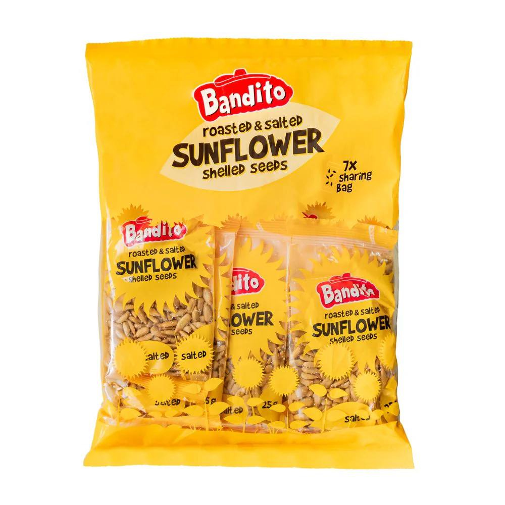 Bandito Sunflower Shelled seeds, semi di girasole tostati e salati da 175g