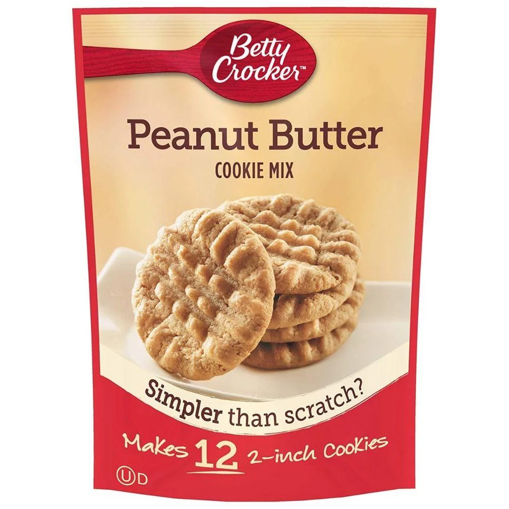 Betty Crocker Peanut Butter Cookie Mix, preparato per biscotti al burro d'arachidi da 204g