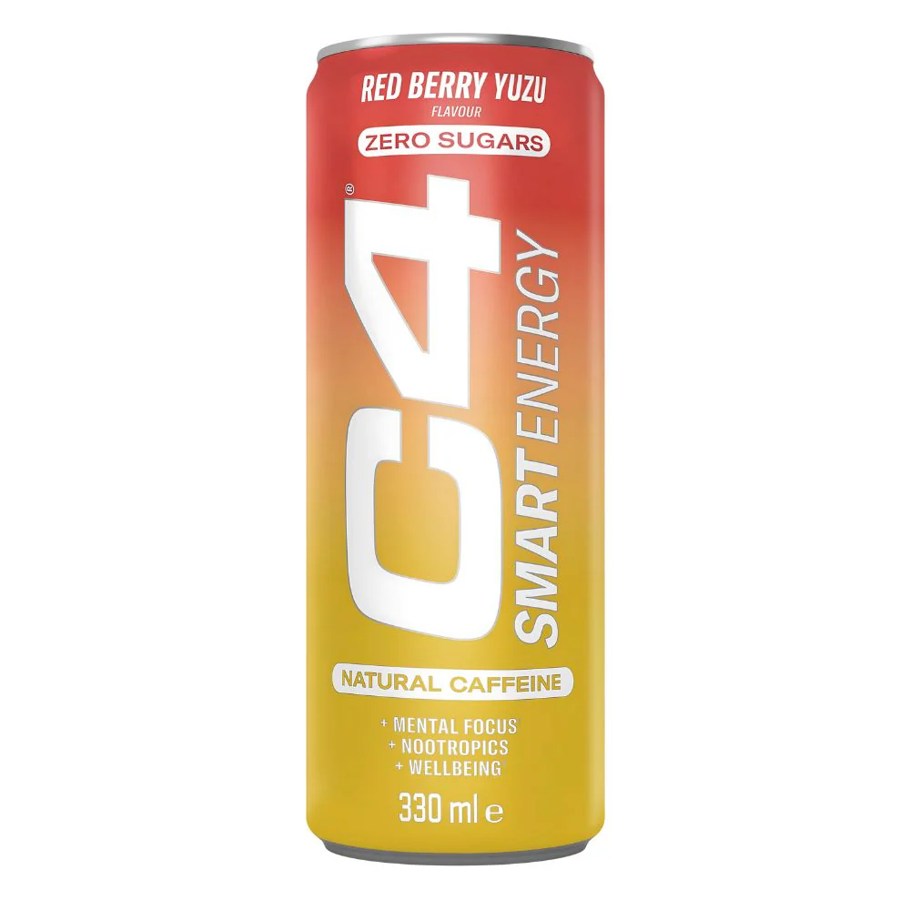 C4 Red Berry Yuzu, energy drink al gusto di frutti rossi da 330ml