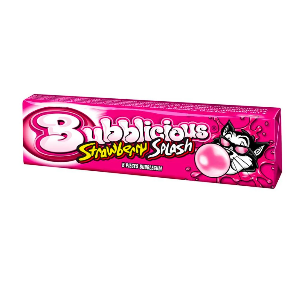 Bubblicious Strawberry Splash, gomme alla fragola da 38g