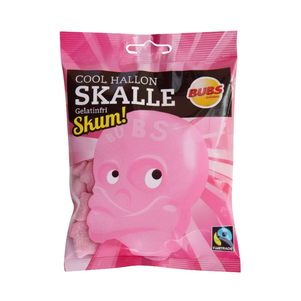 Bubs Skalle Cool Raspberry, caramelle gommose al gusto di lampone da 90g