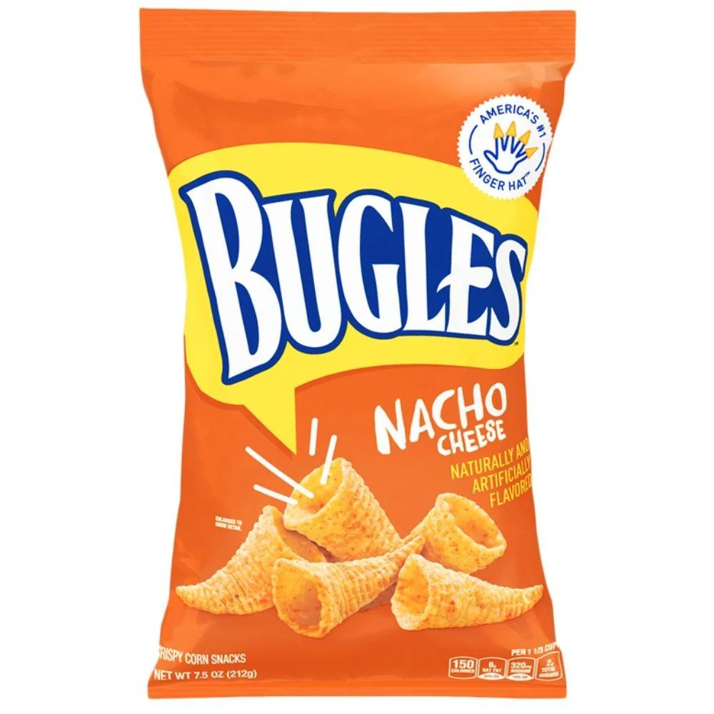 Bugles Nacho Cheese, coni di mais al formaggio da 212g