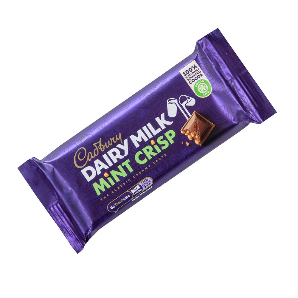 Cadbury Dairy Milk Irish Mint, barretta di cioccolato con croccante al gusto di menta da 54g