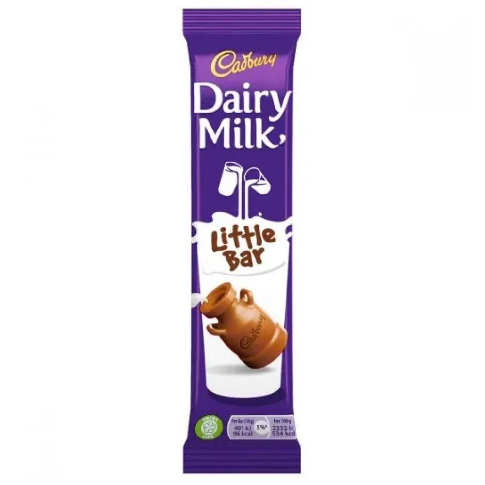 Cadbury Dairy Milk Little Bar, barretta di cioccolato al latte da 18g