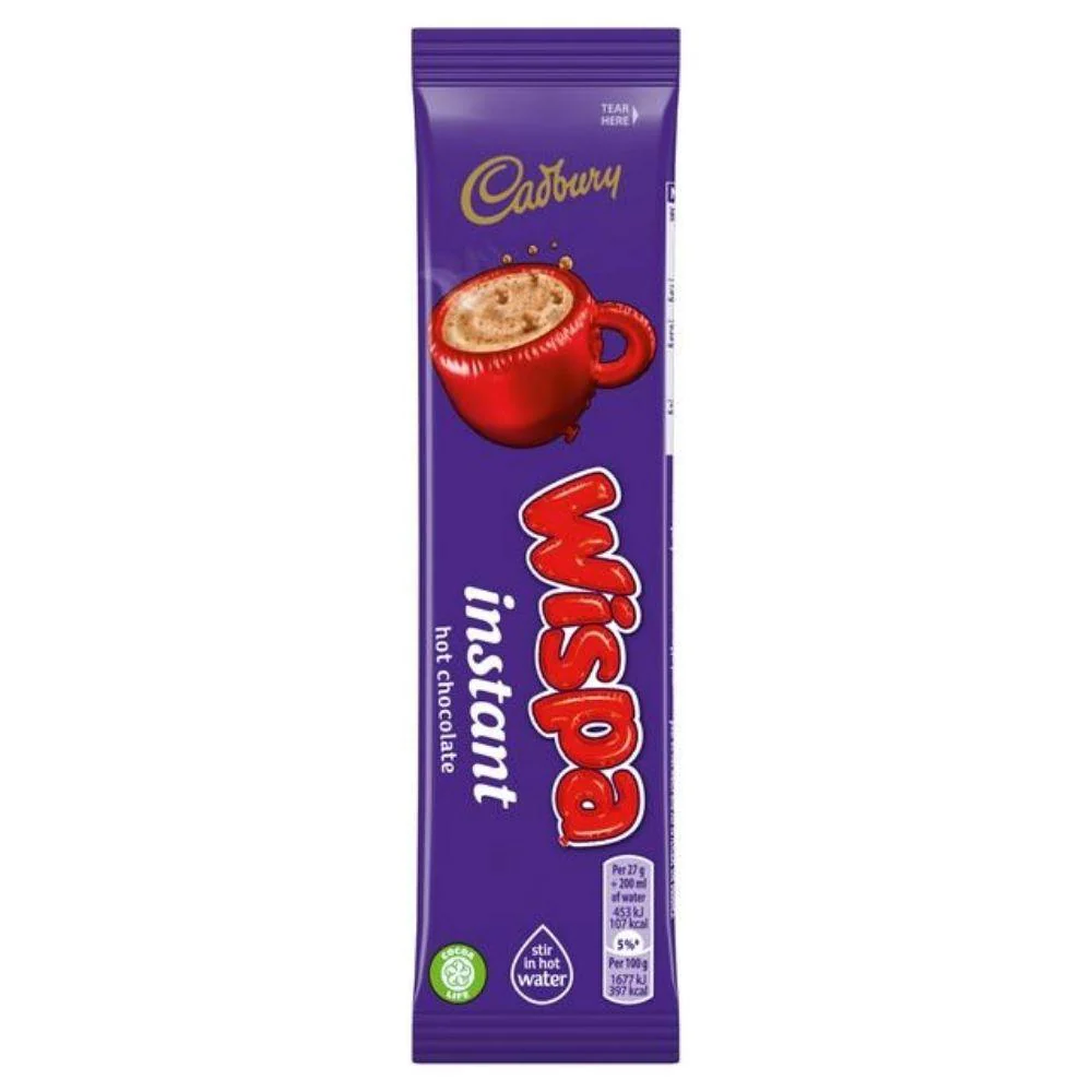 Cadbury Wispa Instant Hot Chocolate, preparato per cioccolata calda da 27g