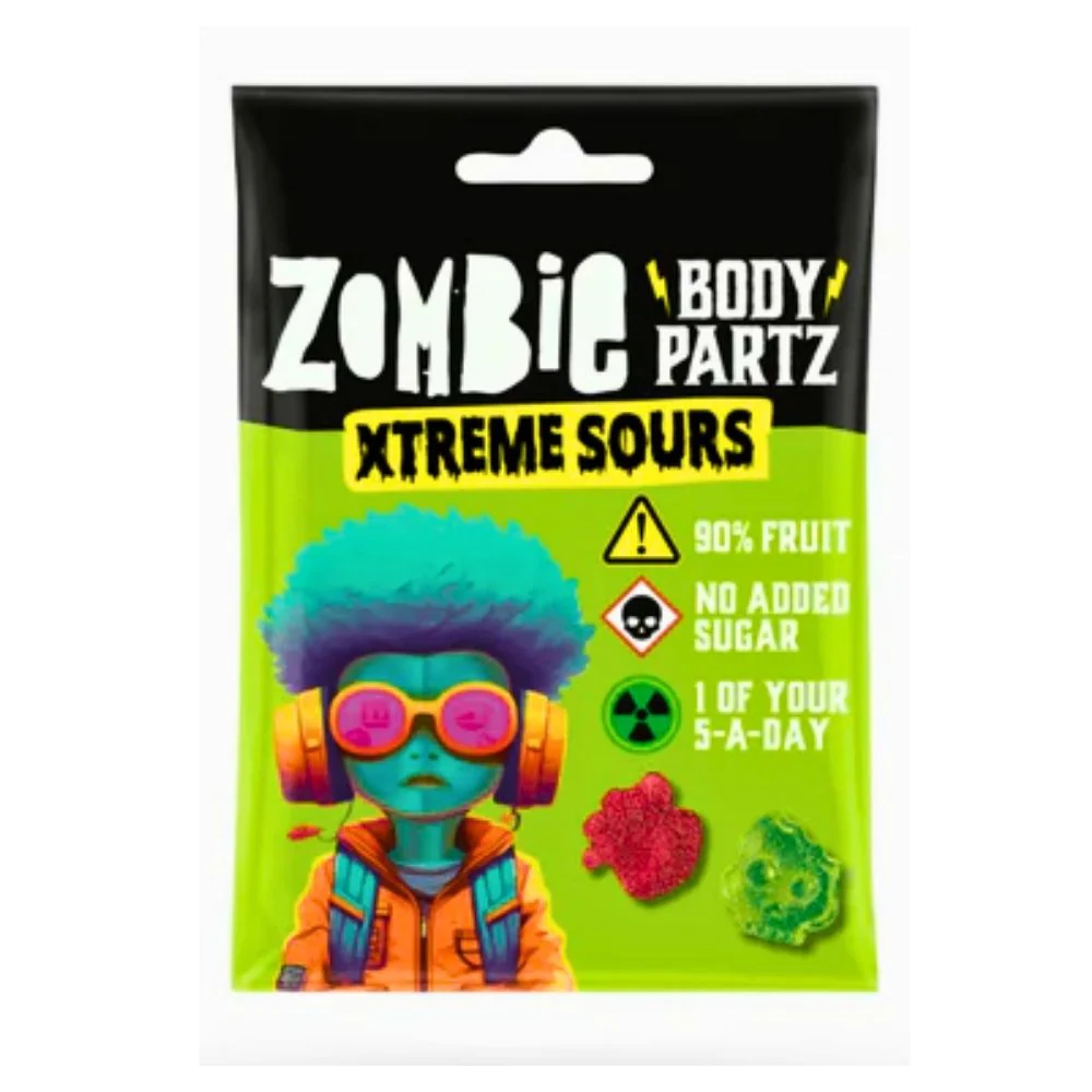 Zombie Body Partz Xtreme Sours, caramelle gommose aspre da 35g