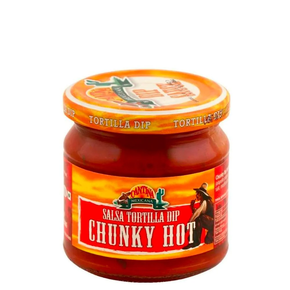 Cantina Mexicana Dip Sauce Chunky Hot, salsa extra piccante per nachos da 190g