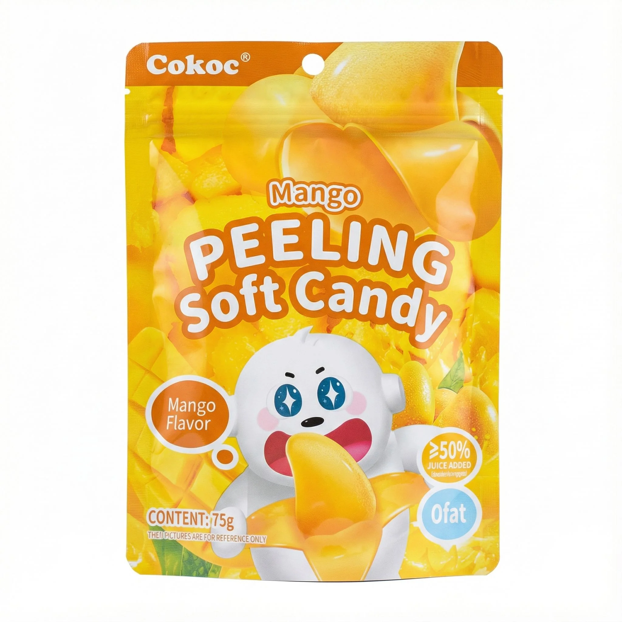 Cokoc Peeling Soft Candy Flavour Mango, caramelle gommose al gusto mango da 75g