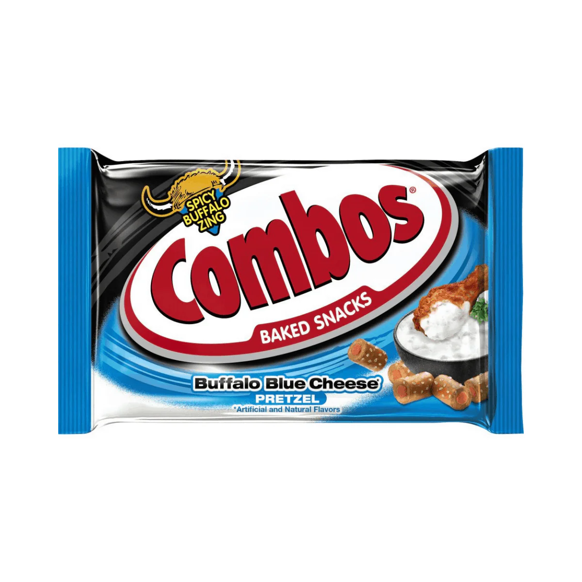 Combos Buffalo Blue Cheese Pretzel, cracker al formaggio e buffalo da 51g