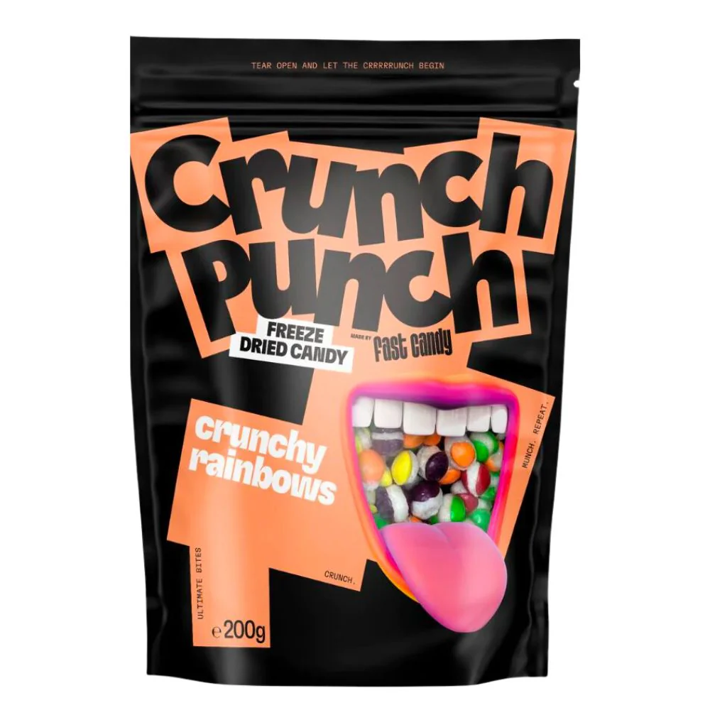 Crunch Punch Freeze Dried Candy Crunchy Rainbows, caramelle liofilizzate da 200g