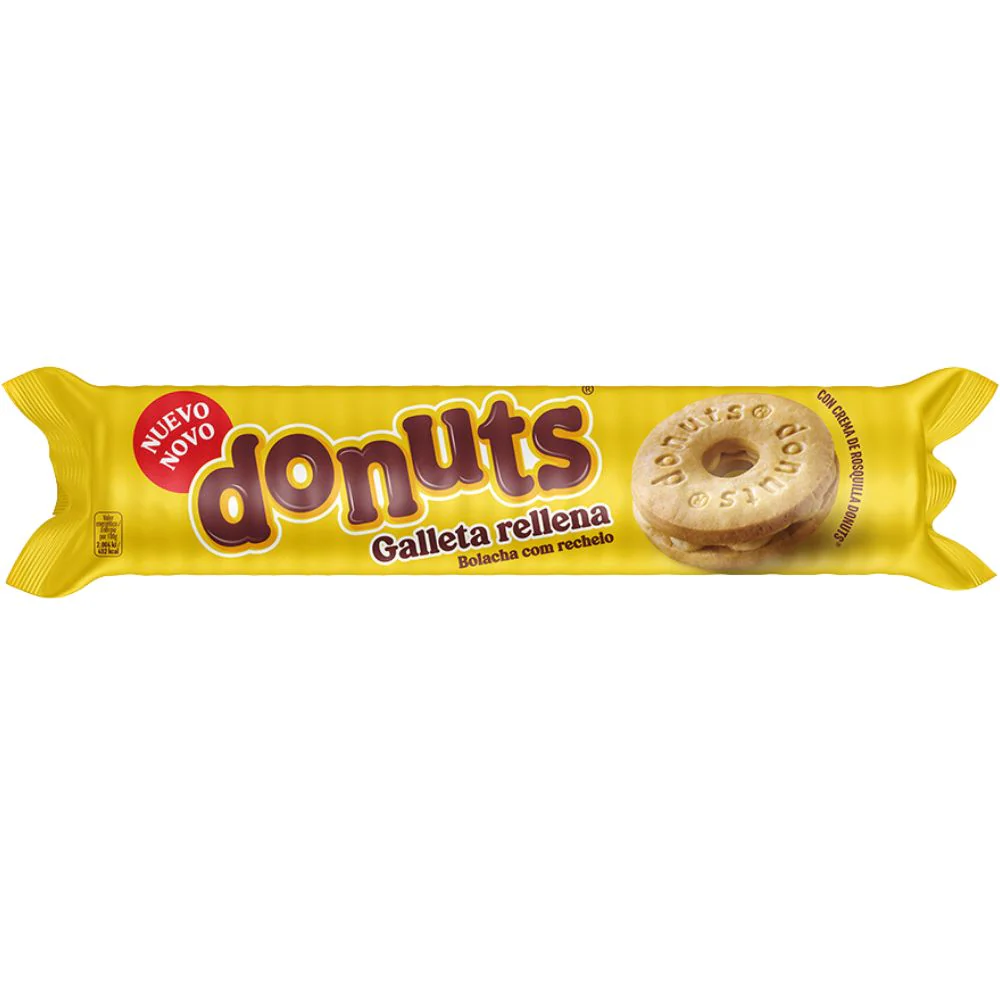 Donuts Sandwich Biscuits With Donuts Cream, biscotti ripieni di crema al gusto di ciambella da 133g