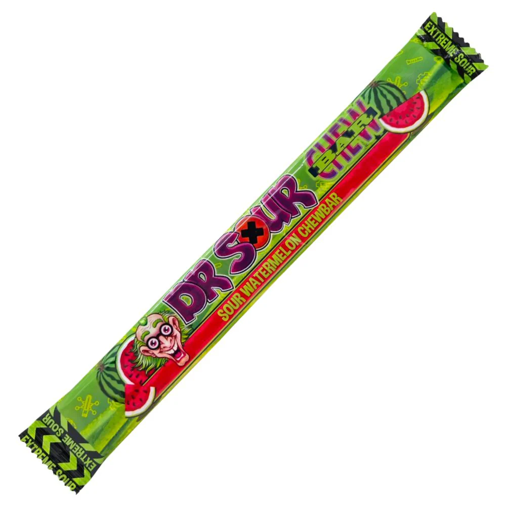 Dr. Sour Watermelon Chew Bar, caramella aspra all'anguria da 50g