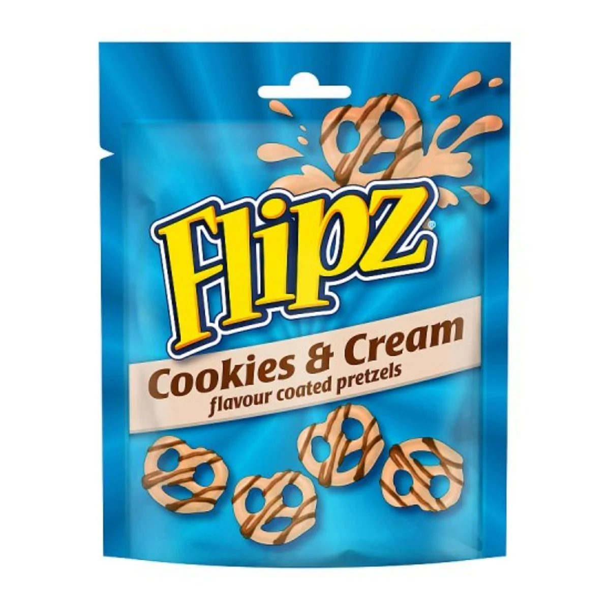Flipz Cookies & Cream Coated Pretzel, pretzel ricoperti di crema Cookies&Creme da 90g