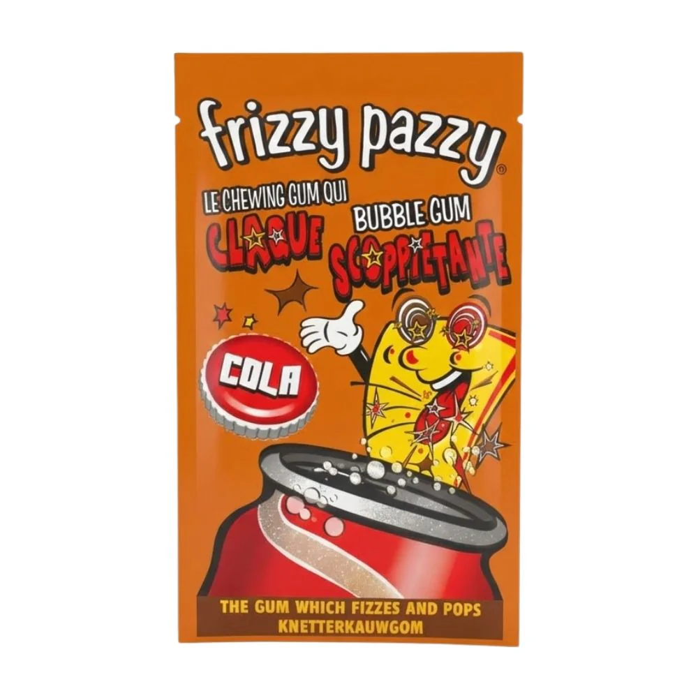 Frizzy Pazzy Bubble Gum Cola, granella scoppiettante di gomma alla cola da 7g