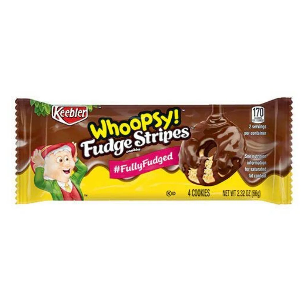 Fudge Stripes Cookies Whoopsy, biscotti al cioccolato da 66g