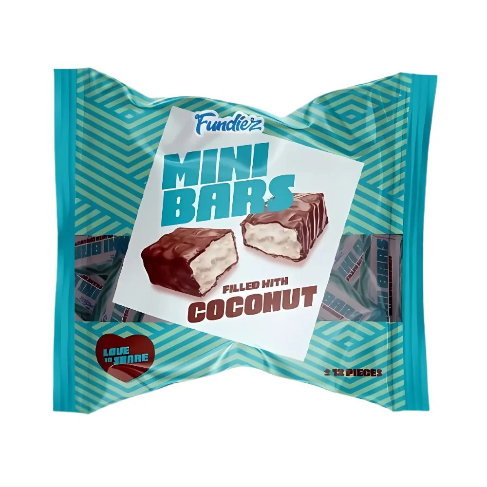 Fundiez Mini Bars Coconut, barrette con ripieno al cocco ricoperte di cioccolato da 190g