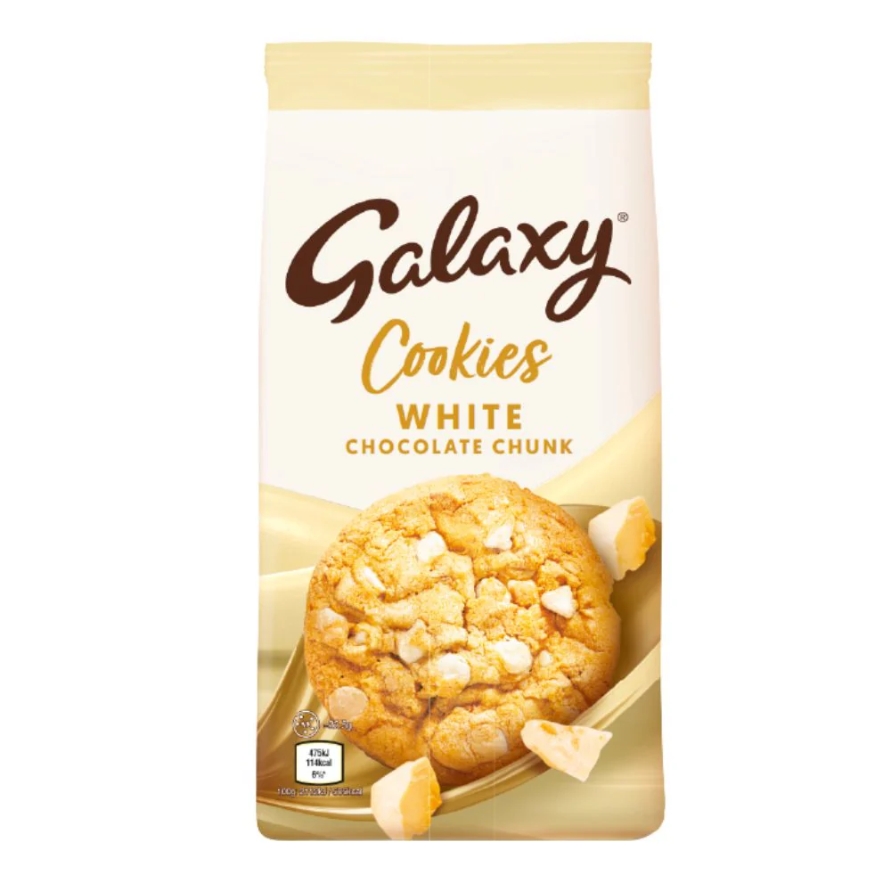 Galaxy Cookies White Chocolate Chunk, biscotti al cioccolato bianco da 180g