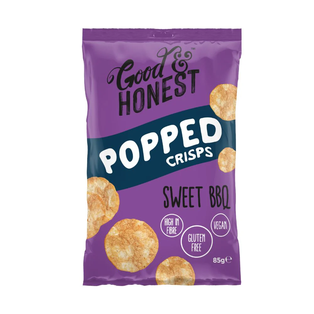 Good&Honest Popped Crisps Sweet BBQ, patatine al gusto bbq da 85g