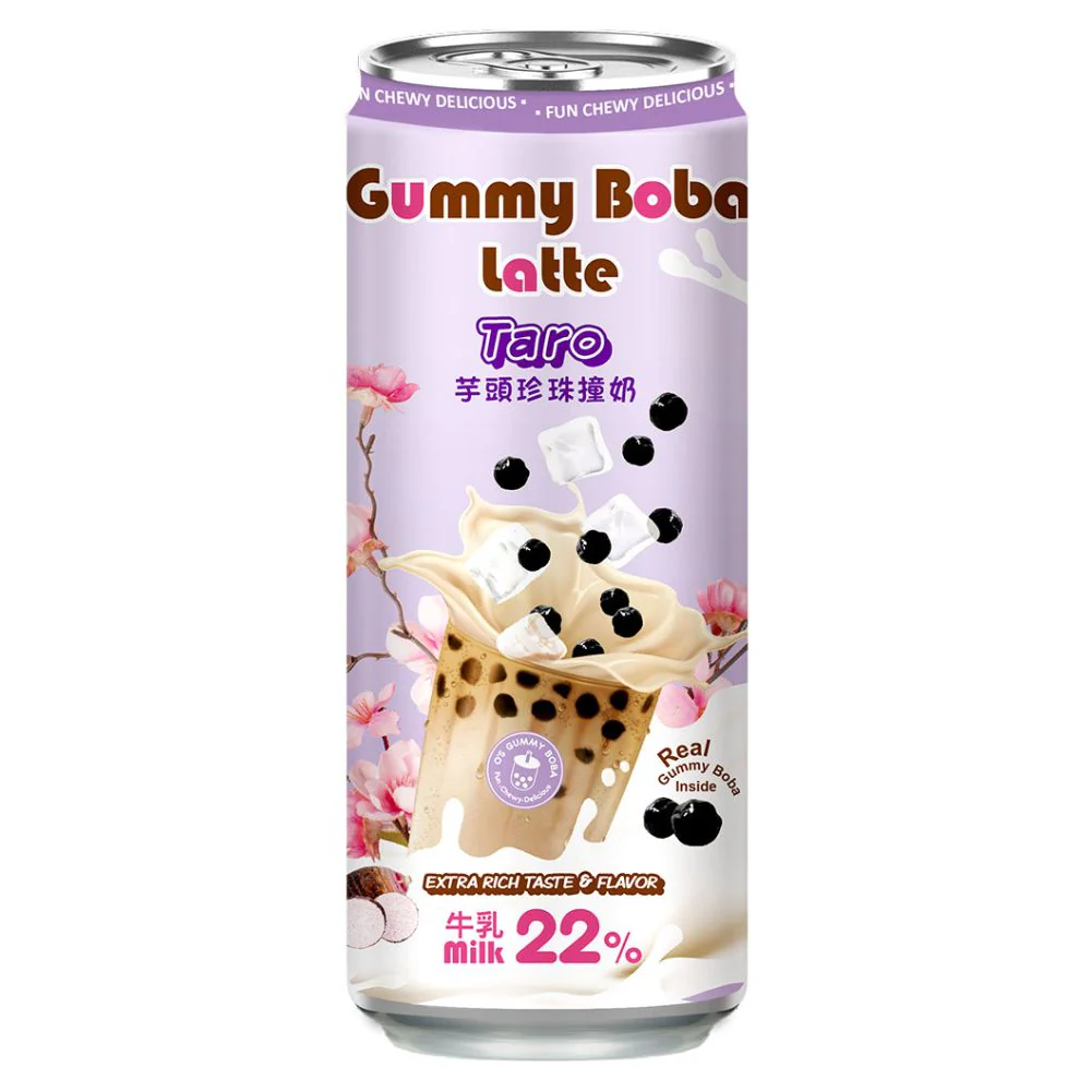 Gummy Boba Latte Taro, bevanda al latte con gusto di taro da 470ml