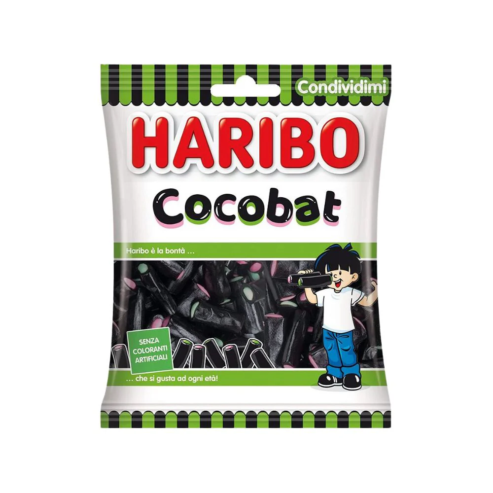 Haribo Cocobat Liquirizia, caramella al gusto di liquirizia da 80g