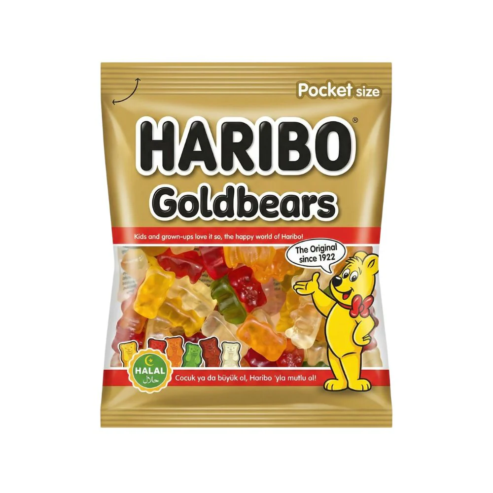 Haribo Goldbears Halal, caramelle gommose al gusto di frutta da 100g