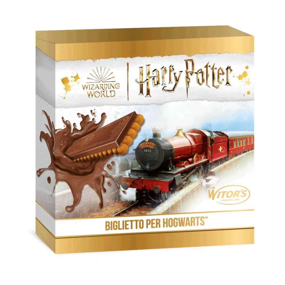 Harry Potter Hogwarts Ticket Milk Choco, biscotto con tavoletta di cioccolato al latte da 126g