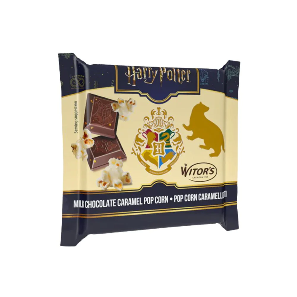Harry Potter Milk Choco Bar With Caramel Popcorn, tavoletta di cioccolato con pop corn caramellati da 40g