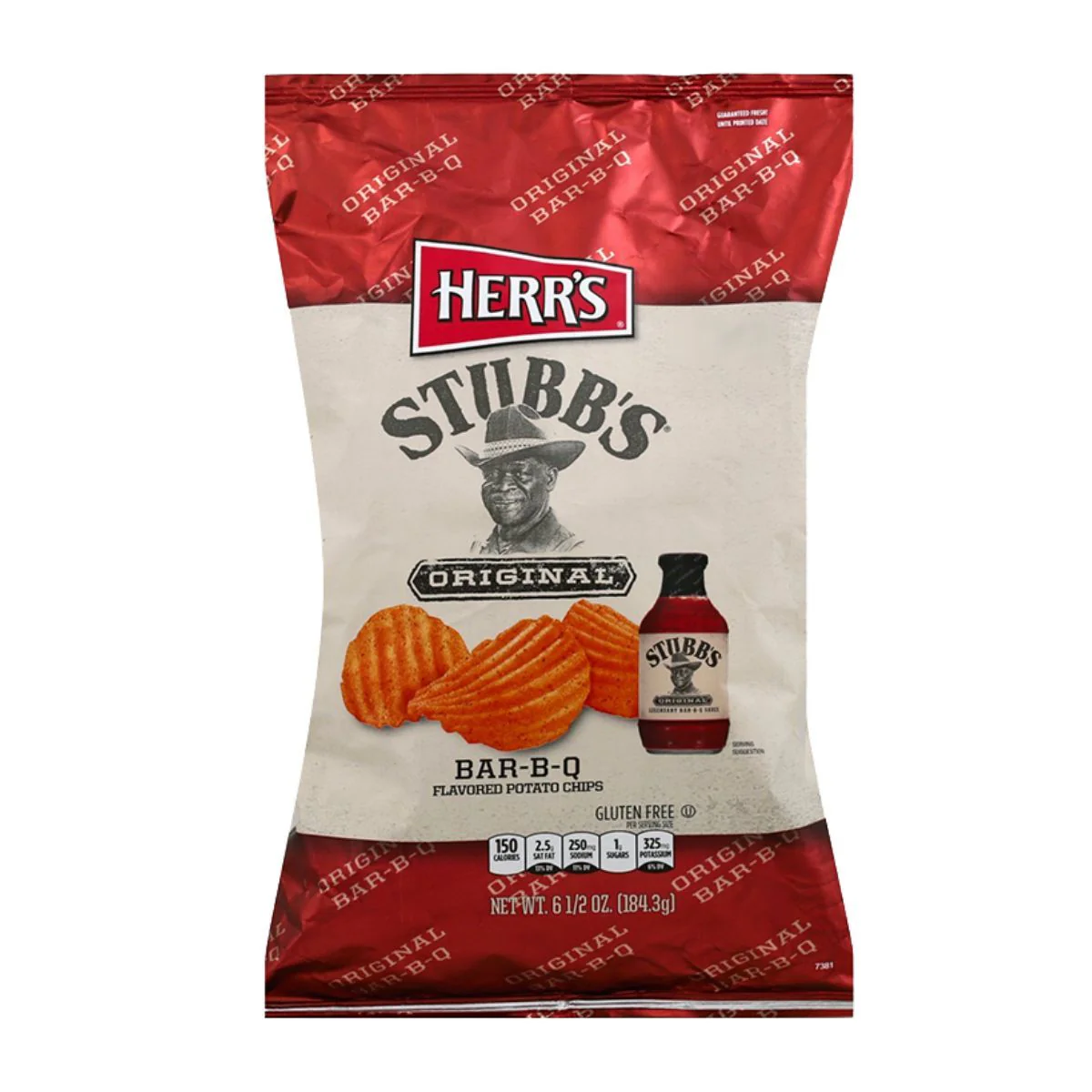 Herr’s Stubb’s BBQ, confezione di patatine alla salsa barbecue Stubb’s da 184g