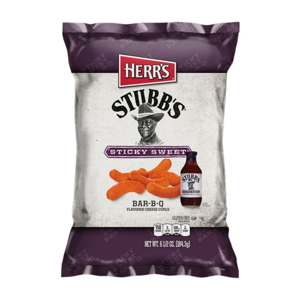 Herr's Stubb's Sticky Sweet BBQ Curl, patatine alla salsa barbecue dolce Stubb’s da 184g