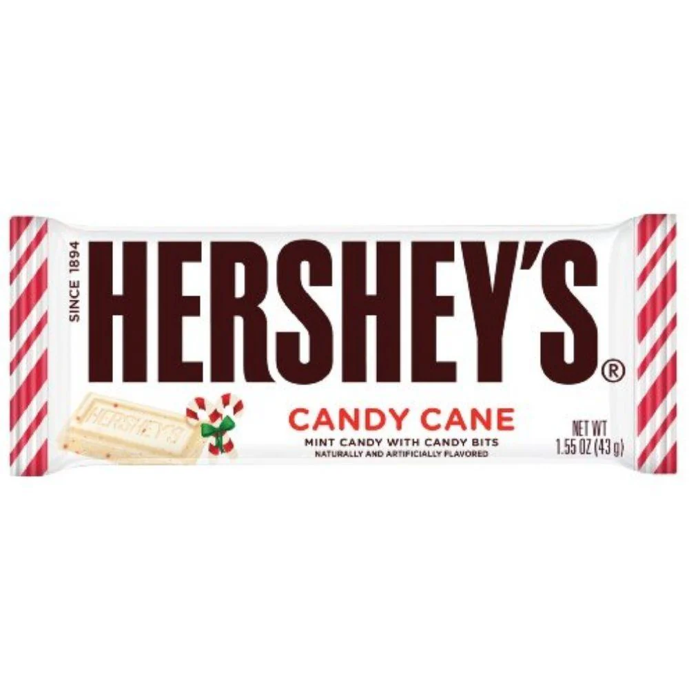 Hershey's Candy Cane, barretta al cioccolato bianco e menta da 43g
