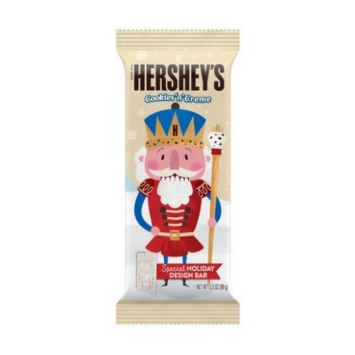 Hershey's Cookies'n'Creme Special Holiday Design Bar, barretta al cioccolato bianco con cookies da 99g