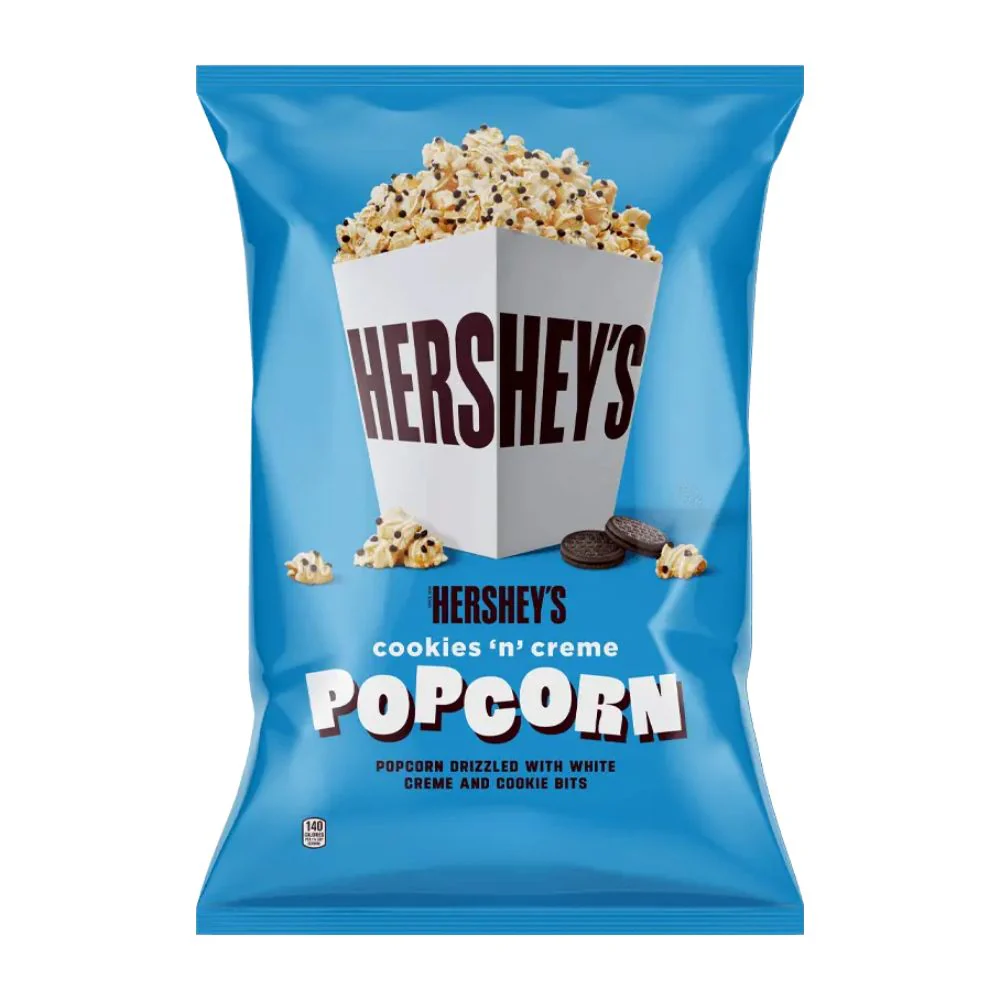 Hershey's Cookies 'n' Creme Popcorn, popcorn con cioccolato bianco e granella di biscotti da 64g
