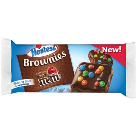Hostess Brownies M&M's, brownies ricoperti di m&m's nel formato da 6 pezzi