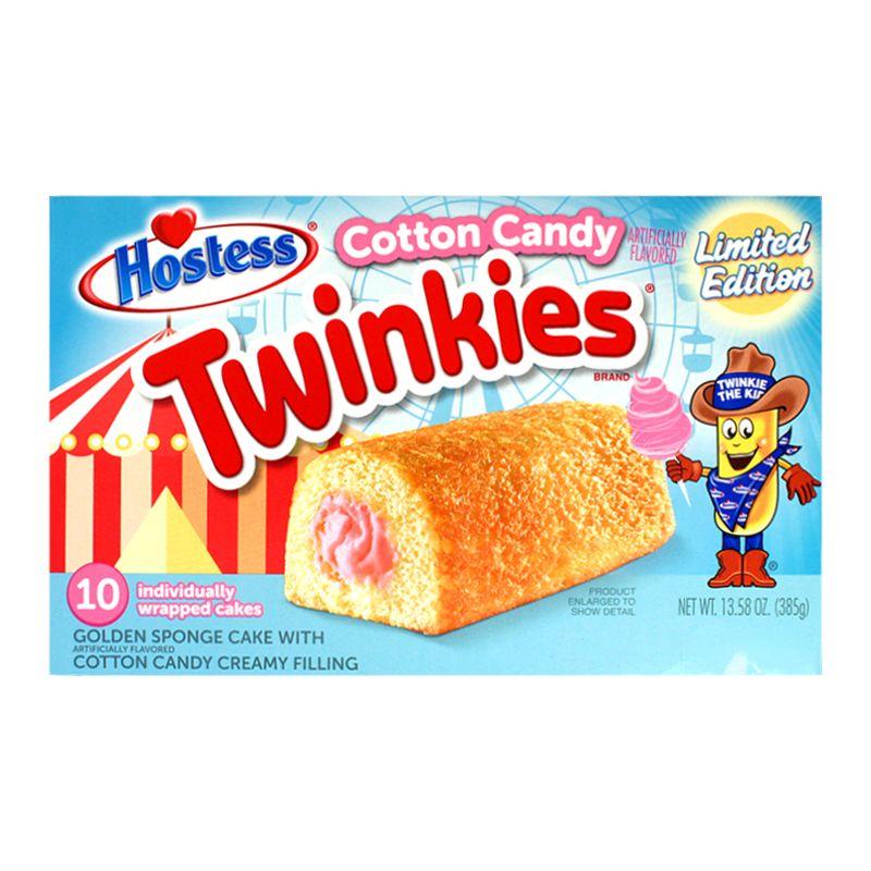 Hostess Twinkies Cotton Candy, merendine al pan' di spagna ripieni con zucchero filato nel formato da 10 pezzi