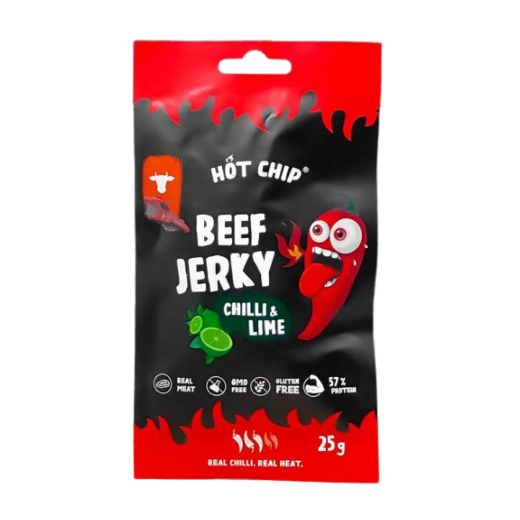 Hot Chip Jerky Chilli Lime, carne secca piccante al gusto lime da 25g