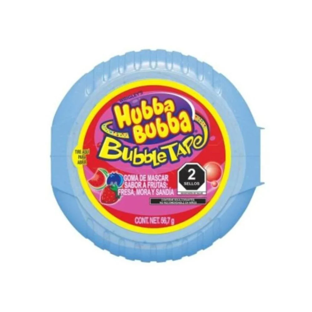 Hubba Bubba Bubble Tape Frutas Mexican Edition, gomma alla fragola, anguria e mirtillo da 56.7g