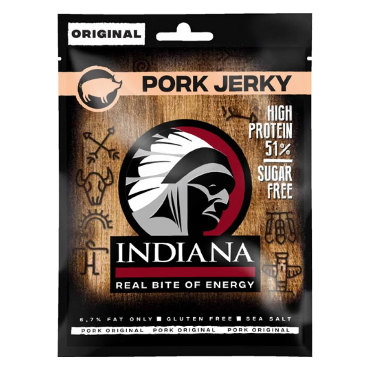 Indiana Pork Jerky, carne di maiale essiccata da 25g