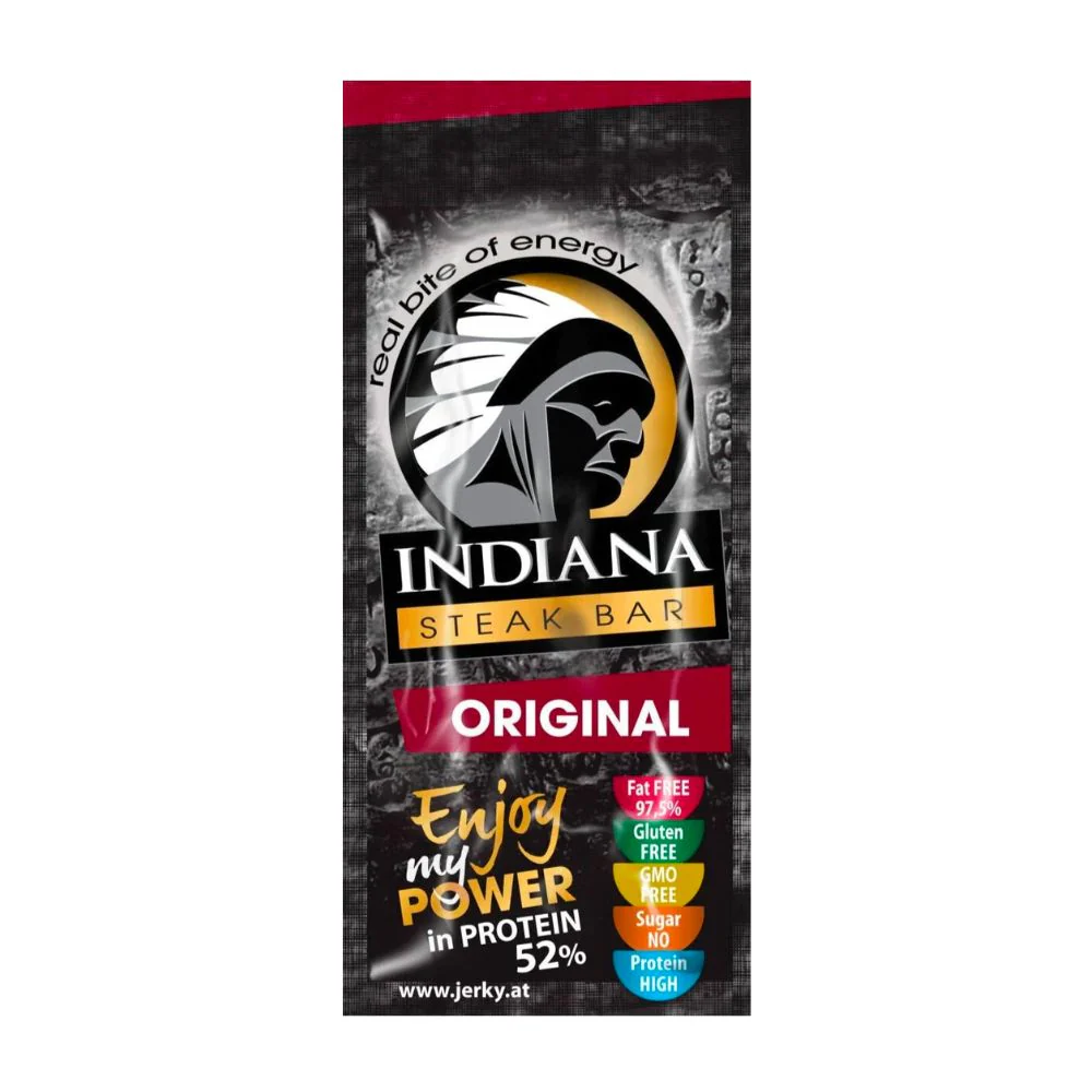 Indiana Steak Bar Original, barretta di carne essiccata affumicata da 20g