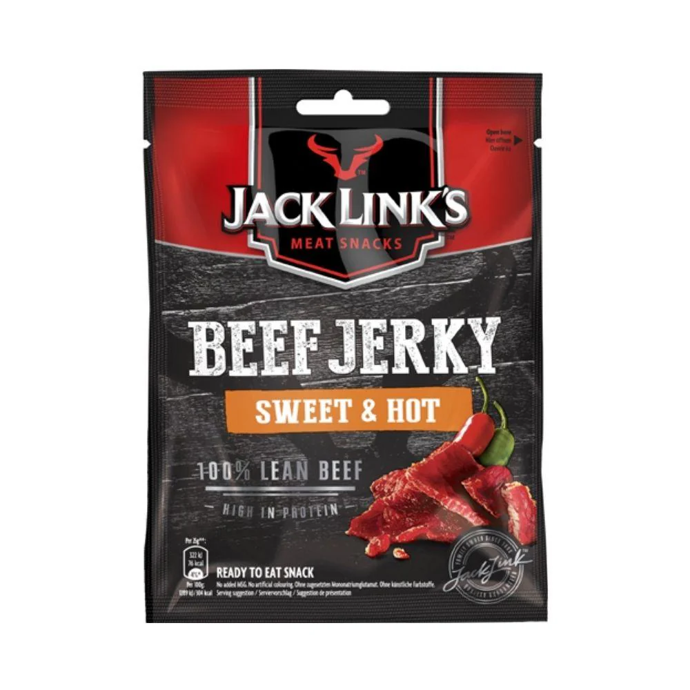Jack Link's Beef Jerky Sweet and Hot, carne esiccata piccante da 25g
