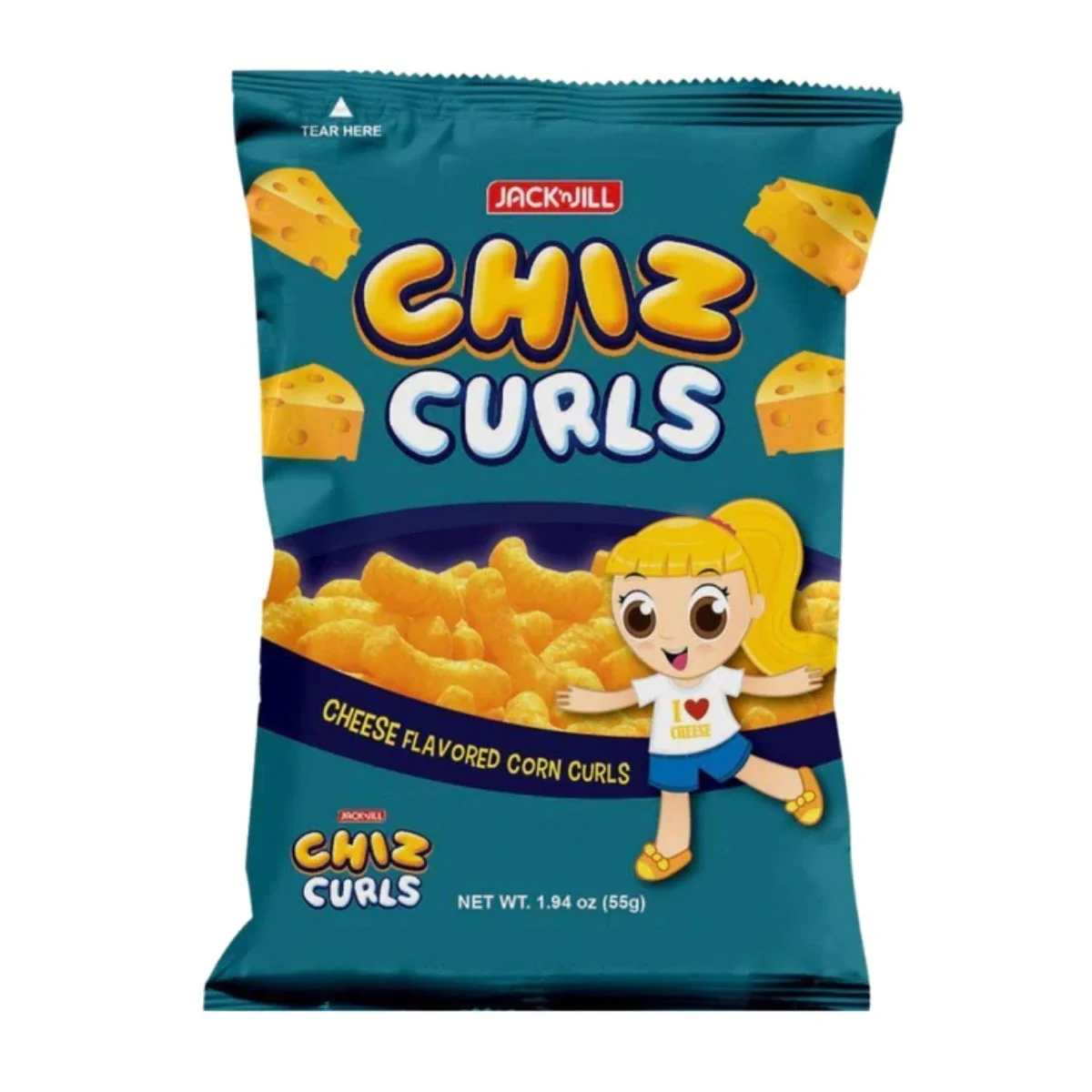 Jack'n Jill Chiz Curl, patatine al formaggio da 55g