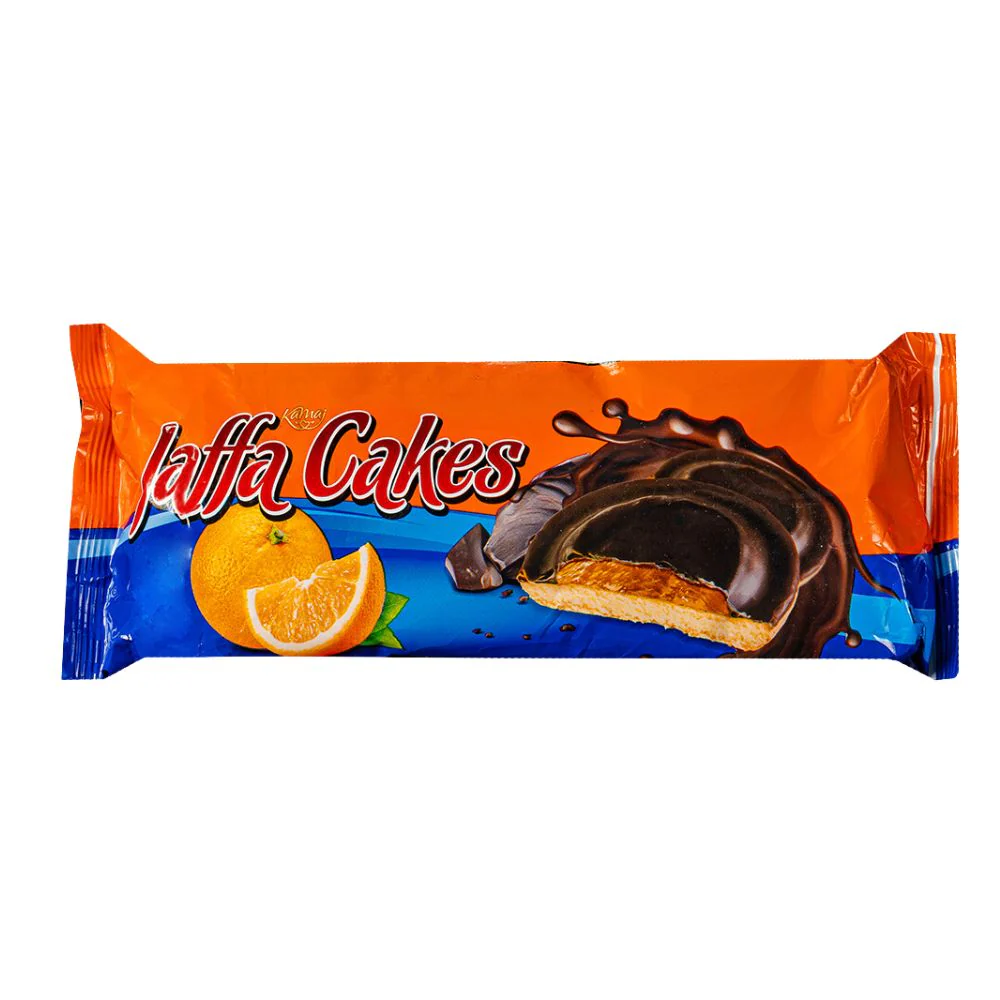 Jaffa Cakes Orange, biscotti con gelatina al gusto di arancia e ricoperti di cioccolato da 125g