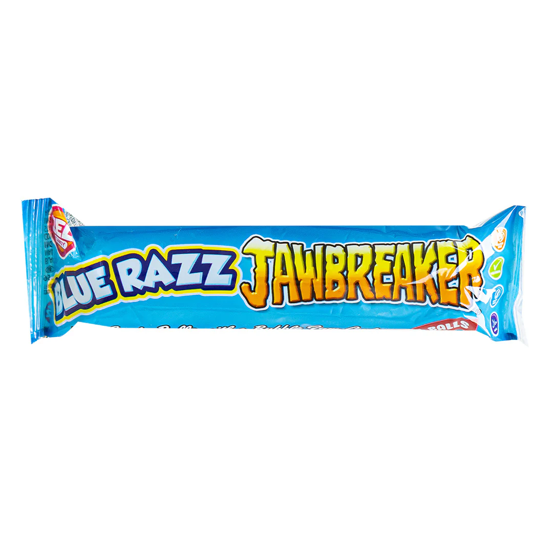 Blue Razz Jawbreaker Balls, caramelle dure ripiene di gomma da masticare al gusto di lampone da 33g