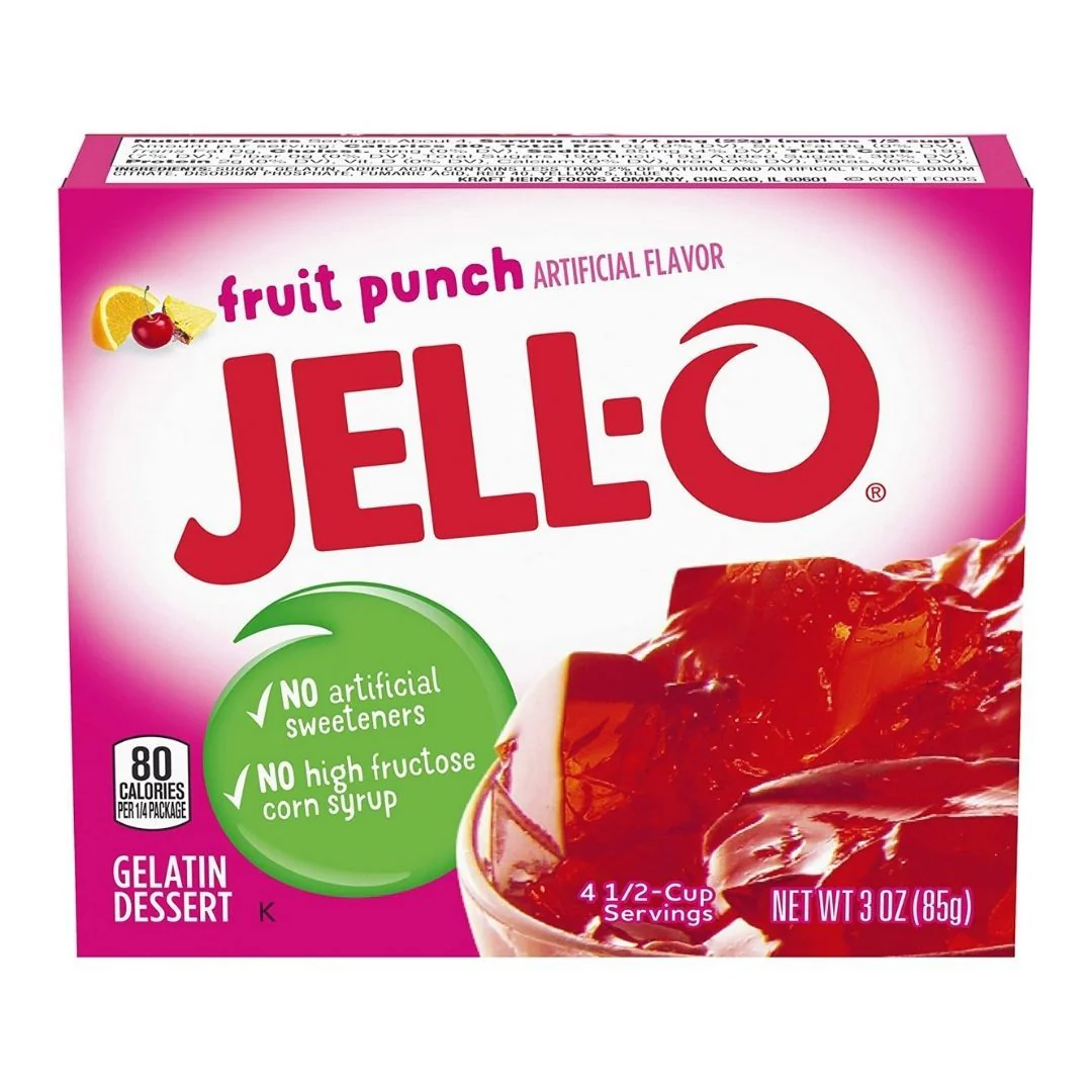 Jell-o Fruit Punch, preparato per gelatina dolce al mix di frutta da 85g