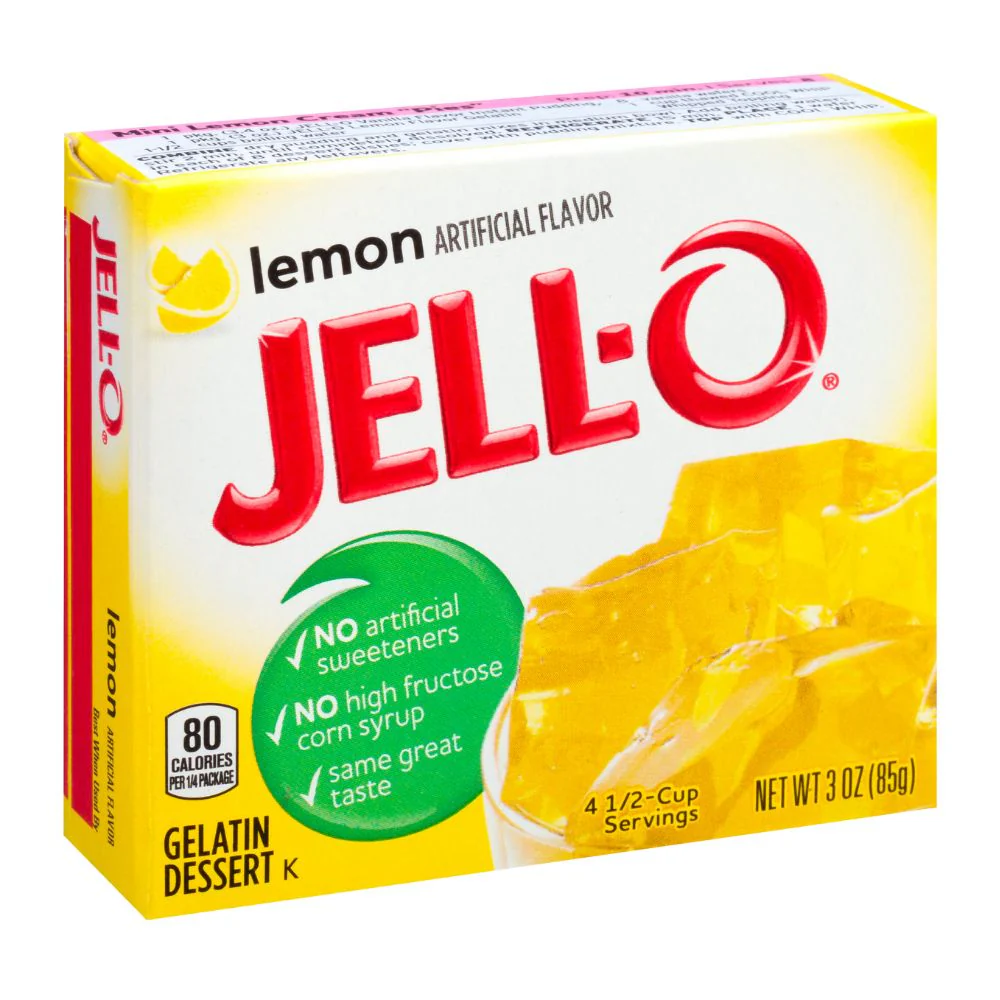 Jell-O Lemon, preparato per gelatina dolce al limone da 85g