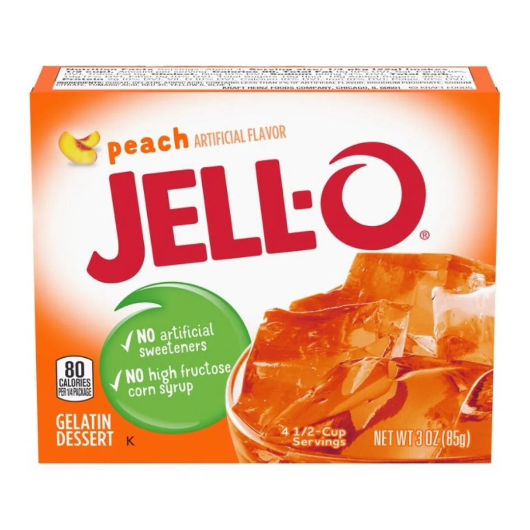 Jell-o Peach, preparato per gelatina dolce alla pesca da 85g