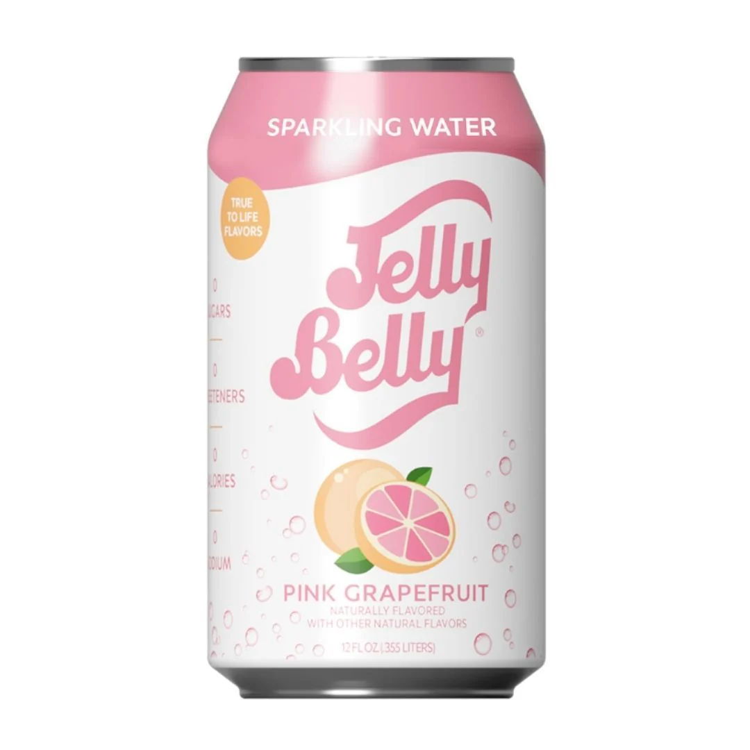 Jelly Belly Pink Grapefruit Sparkling Water, bevanda al pompelmo rosa da 355ml