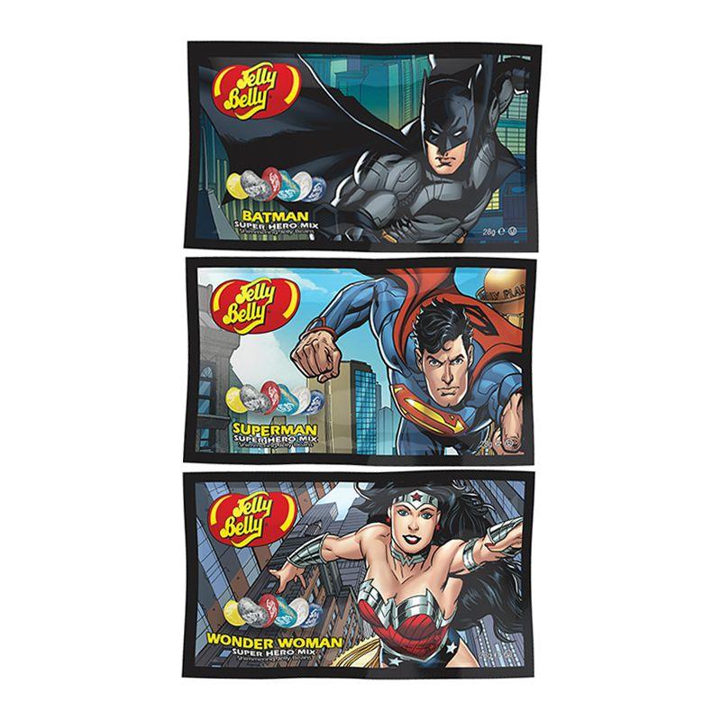 Jelly Belly Super Hero Mix, singola bustina di caramelle alla frutta nella versione Super Hero da 28g